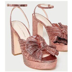 Loeffler Randall Natalia Platform Heels Metallic Rose Sz 8 $450